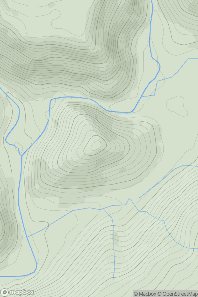 Thumbnail image for Dinas [South-West Wales] showing contour plot for surrounding peak